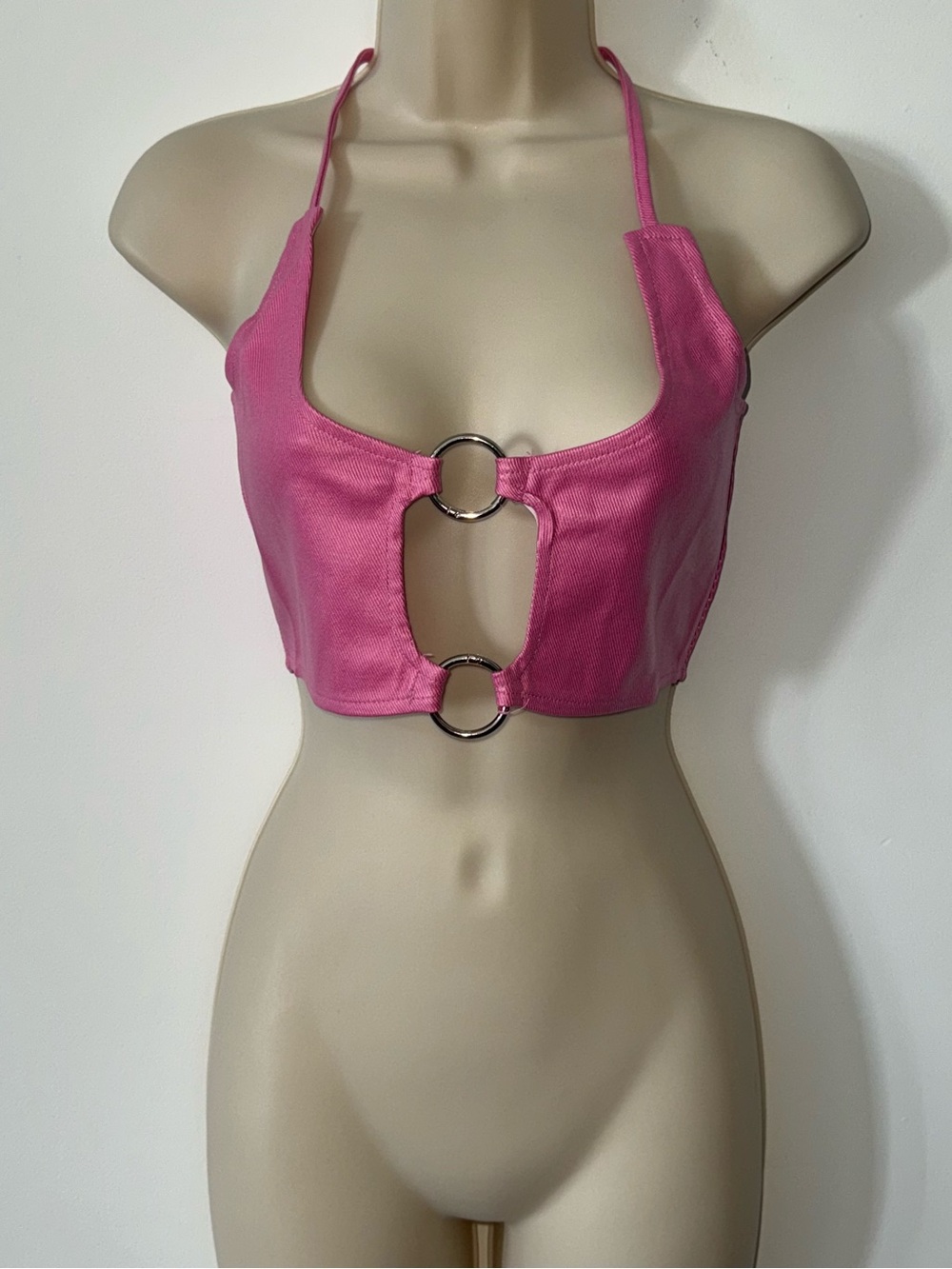 Pink Halter Crop Top